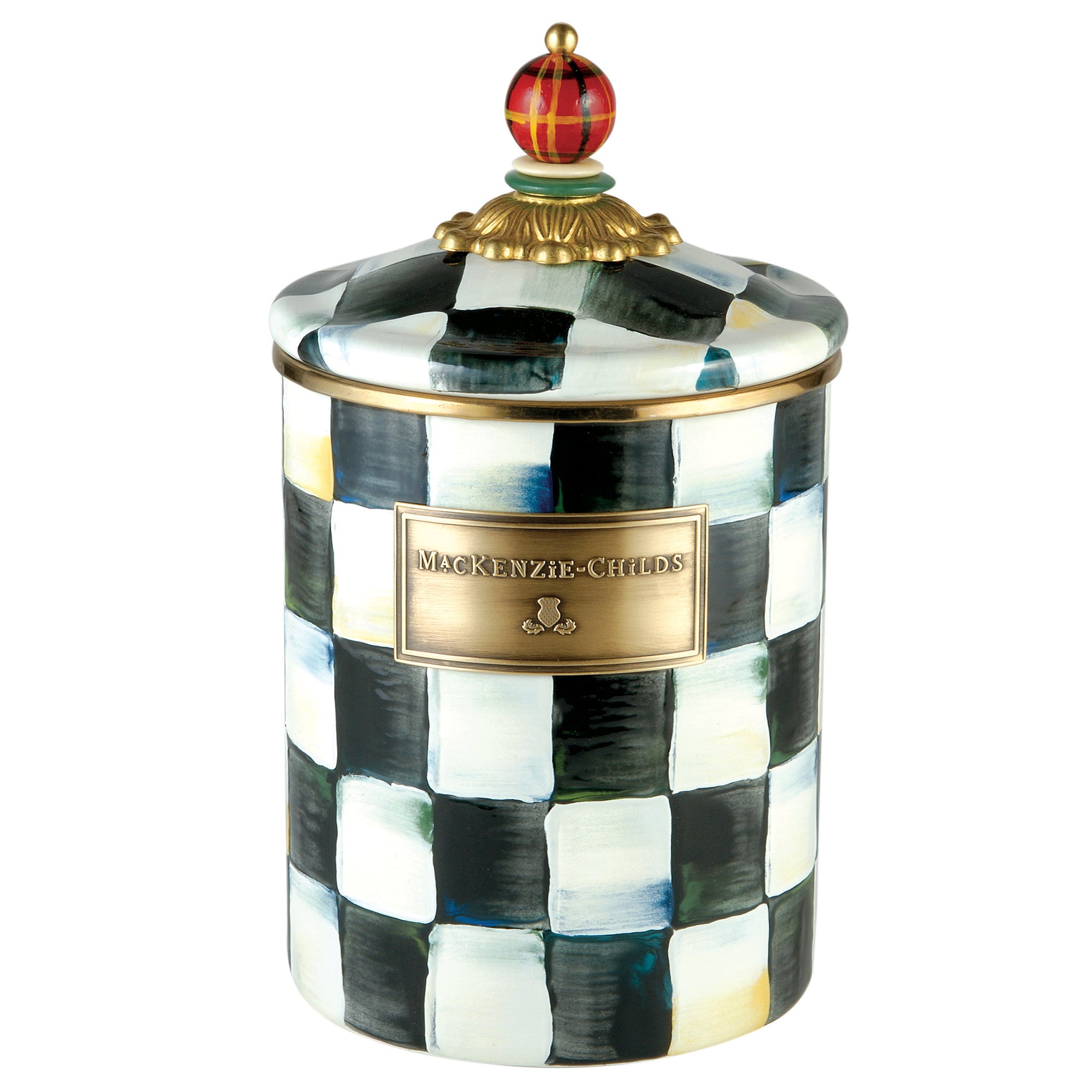 MacKenzie-Childs  Cookie Jar with Courtly Check Lid